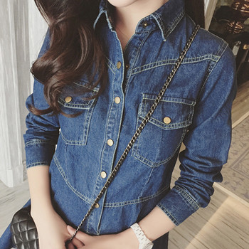 Kivágott farmerruha, hosszú ujjú két színben