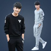 Actuala echipa masculina sport-casual din doua parti-bluza + pantaloni cu mini imprimeu in trei culori