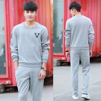 Actuala echipa masculina sport-casual din doua parti-bluza + pantaloni cu mini imprimeu in trei culori