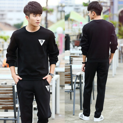 Actuala echipa masculina sport-casual din doua parti-bluza + pantaloni cu mini imprimeu in trei culori