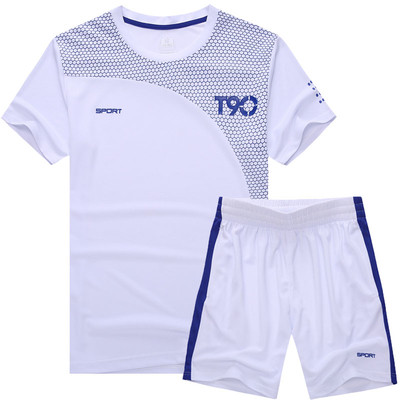 Αθλητικό ανδρικό σετ για το καλοκαίρι  t-shirt + σύντομο σορτς, δύο μοντέλα σε διαφορετικά χρώματα