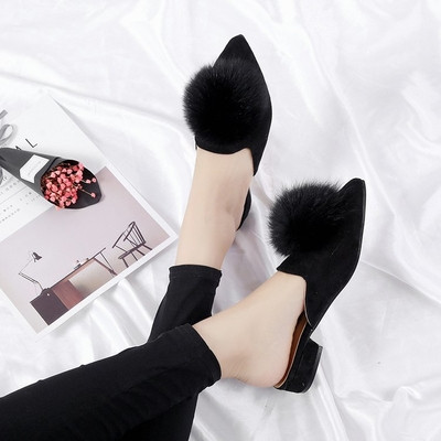 Papuci de dama stilati model inchis cu toc jos in trei culori