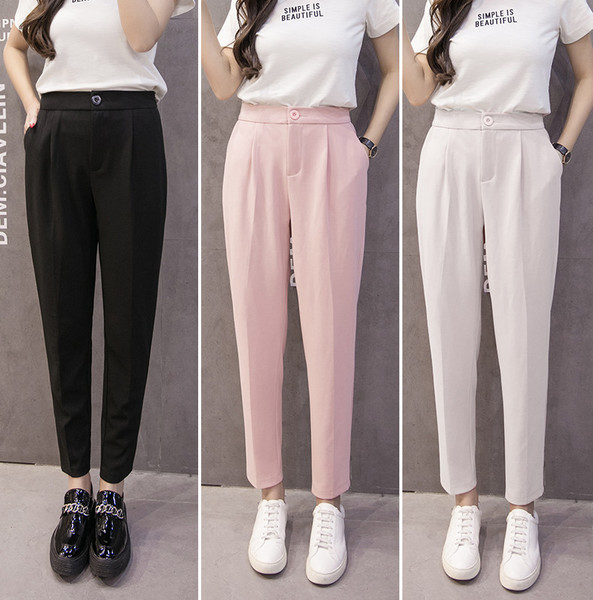 Női hosszú nadrág magas derékkal, három színben