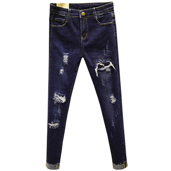 Blugi de dama sport si eleganti cu petice si tiv interesant in doua culori