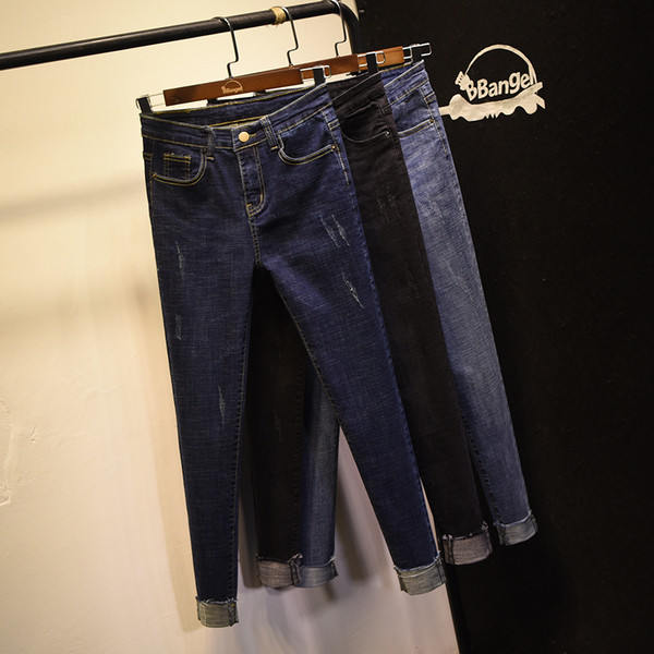 Blugi subțiri de damă, sport-eleganți, în trei culori