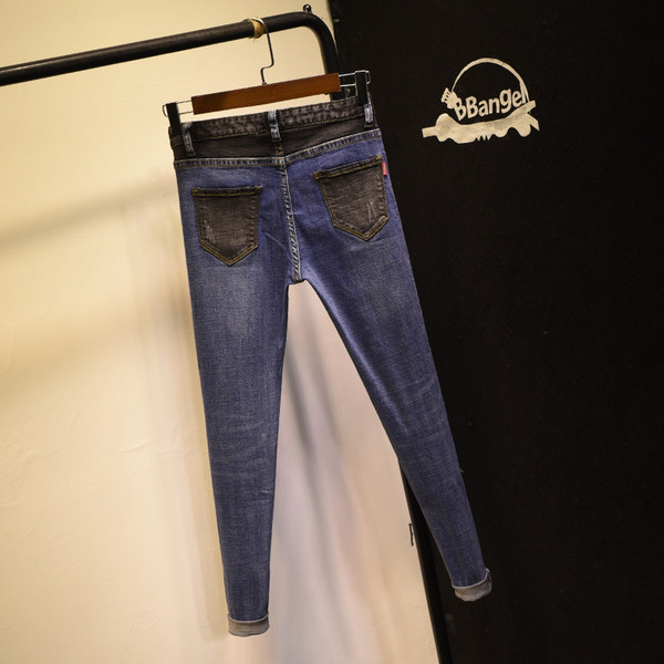 Νέο μοντέλο μοντέρνα γυναικεία  HIT πολύχρωμα τζιν με σχισμ`ενα στοιχεία και τσέπες