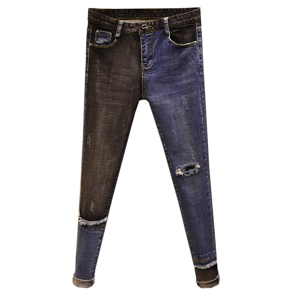 Νέο μοντέλο μοντέρνα γυναικεία  HIT πολύχρωμα τζιν με σχισμ`ενα στοιχεία και τσέπες