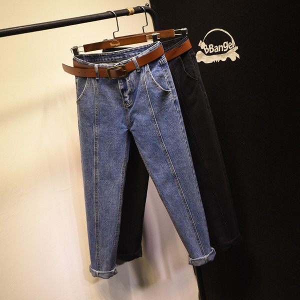 Női sportos-elegáns letisztult farmer magas derékkal, sötét és világos színekben