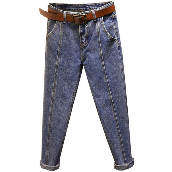 Női sportos-elegáns letisztult farmer magas derékkal, sötét és világos színekben