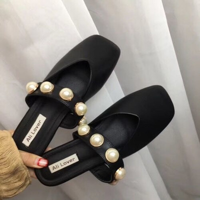 Papuci de dama eleganti cu perle decorati model inchis in trei culori