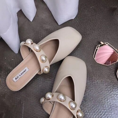 Papuci de dama eleganti cu perle decorati model inchis in trei culori