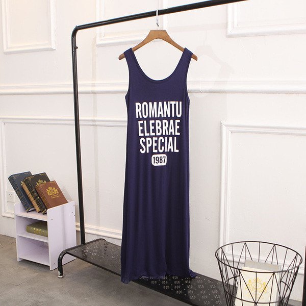 Rochie lungă casual sport-elegant, cu inscripție în diferite culori