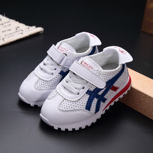 Καλοκαιρινά παιδικά πάνινα παπούτσια για αγόρια με έγχρωμες λωρίδες σε δύο χρώματα