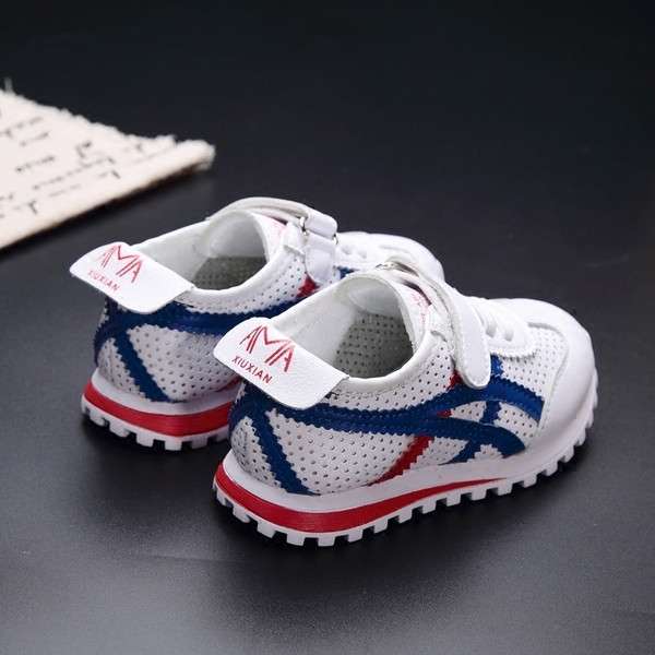 Καλοκαιρινά παιδικά πάνινα παπούτσια για αγόρια με έγχρωμες λωρίδες σε δύο χρώματα