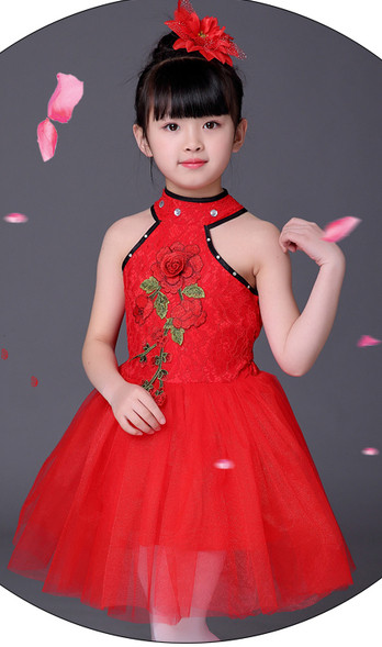 Modern gyerek tu-tu ruha 3D nyomtatással és magas gallérral