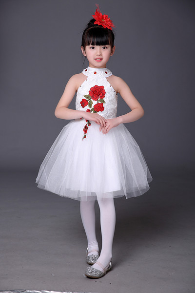 Modern gyerek tu-tu ruha 3D nyomtatással és magas gallérral