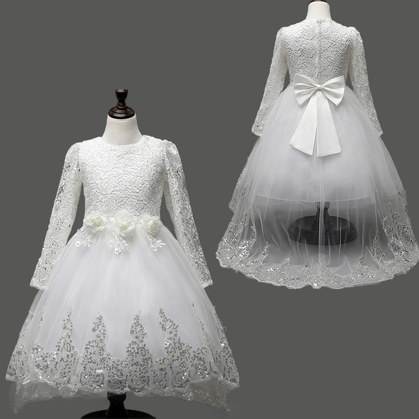 Модерна дълга рокля тип принцеса с декорация от пайети и панделка на гърба в три цвята