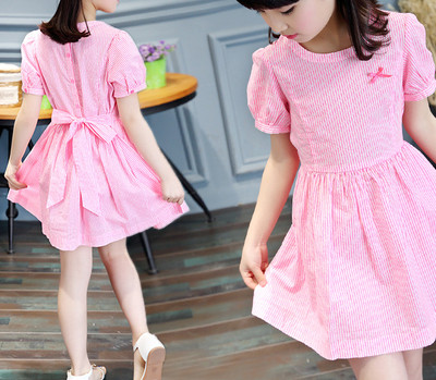 Παιδικό φόρεμα με κουμπιά και κορδέλα στην πλάτη