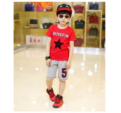 Παιδικό σετ για αγόρια δύο τεμαχίων με επιγραφή σε τρία χρώματα