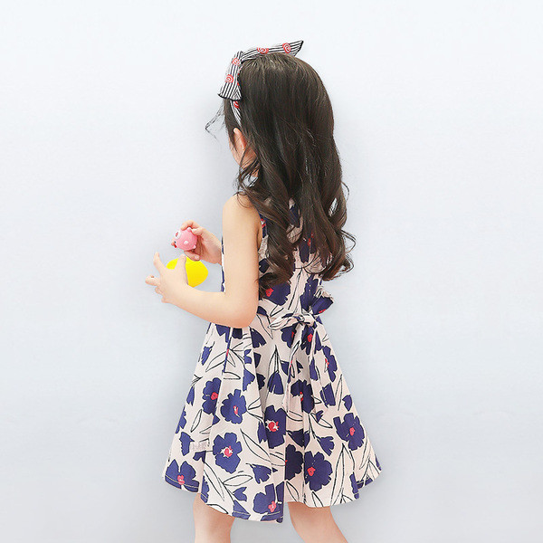 Rochie de vara pentru copii alb cu motive florale