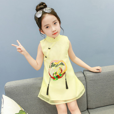 Παιδικό φόρεμα καθημερινής κοπής με έγχρωμη εκτύπωση σε διάφορα χρώματα