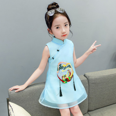 Παιδικό φόρεμα καθημερινής κοπής με έγχρωμη εκτύπωση σε διάφορα χρώματα