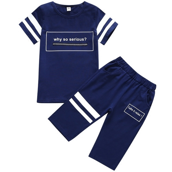 Set copii pentru baieti in doua parti cu inscriptie in trei culori