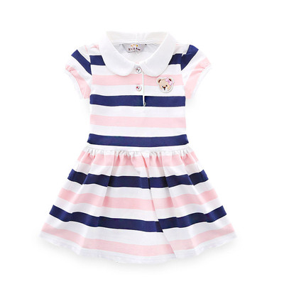 Gyerekruha rövid ujjal, széles csíkokkal és rátéttel