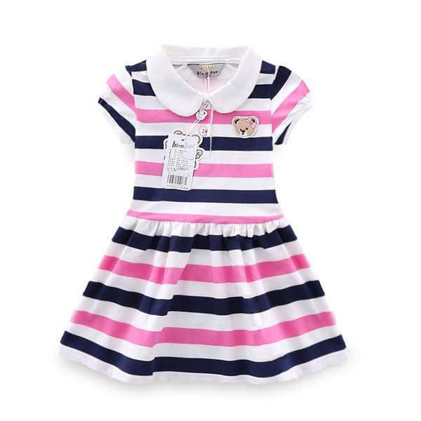 Gyerekruha rövid ujjal, széles csíkokkal és rátéttel