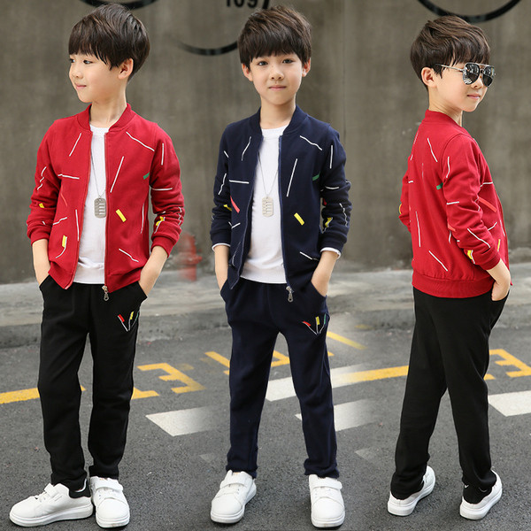 Sport - set zilnic pentru copii pentru baieti in doua parti in trei culori