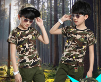 Παιδικό σετ καμουφλάζ για αγόρια δύο τεμαχίων σε πράσινο χρώμα