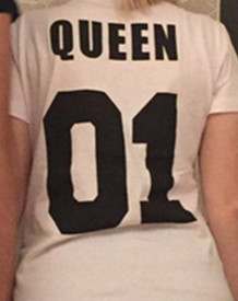 Tricou zilnic pentru El și Ea cu o inscripție originală