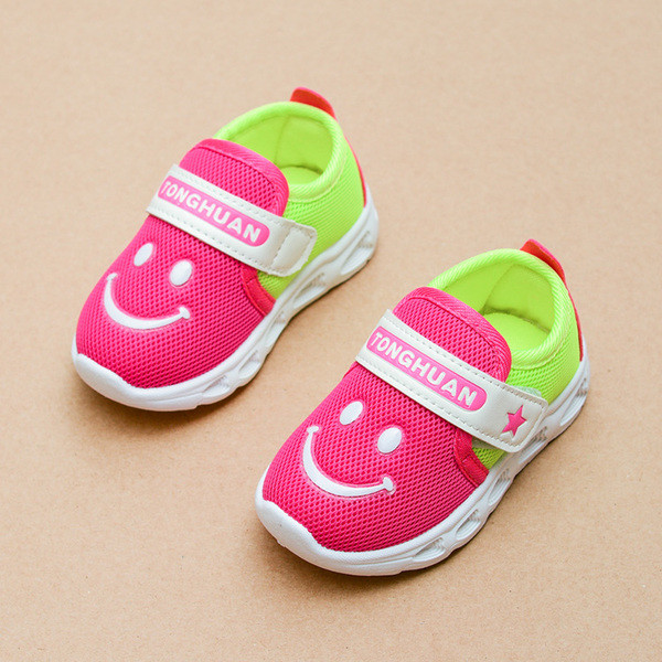 Tenisi copii in trei culori cu velcro si imprimeu color