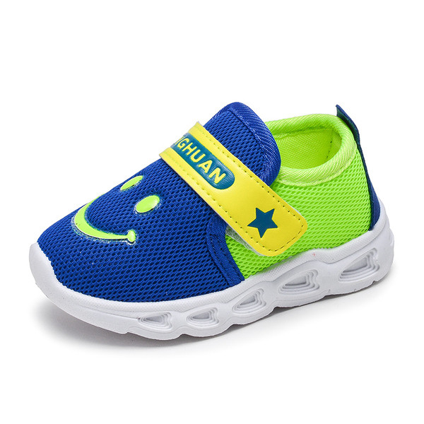 Tenisi copii in trei culori cu velcro si imprimeu color