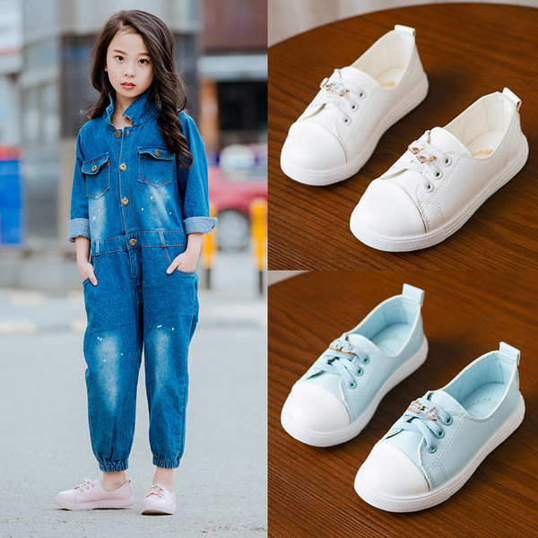 Tenisi casual copii pentru fete in trei culori cu cravate si pietre decorative