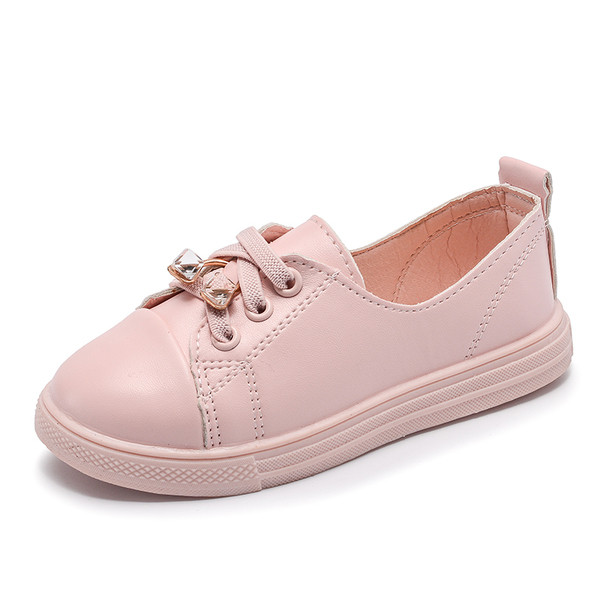 Tenisi casual copii pentru fete in trei culori cu cravate si pietre decorative