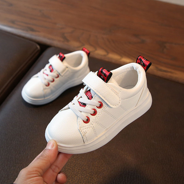 Adidași copii din piele ecologică pentru fete în trei culori cu legături imitație