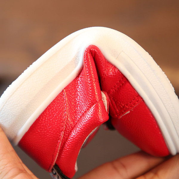 Adidași copii din piele ecologică pentru fete în trei culori cu legături imitație