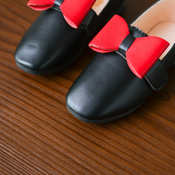 Pantofi copii eleganti pentru fete in trei culori cu panglica decorativa