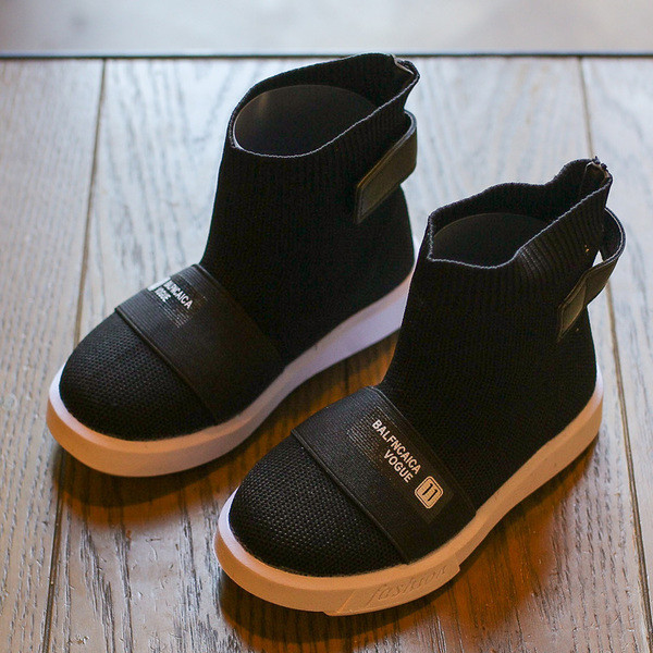 Cizme pentru copii cu talpă plată în două culori pentru fete potrivite pentru uzul zilnic