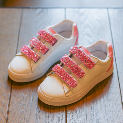 Παιδικά πάνινα παπούτσια για κορίτσια με λουράκια velcro με μπροκάρ σε διάφορα χρώματα