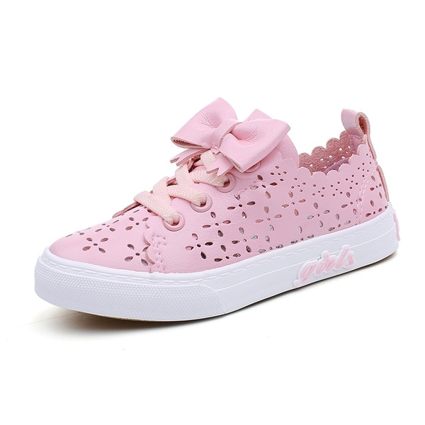 Adidași de vară pentru copii pentru fete în trei culori cu element panglică