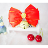 Papion frumos roșu cu clopoțel de câine