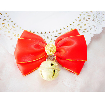 Papion frumos roșu cu clopoțel de câine