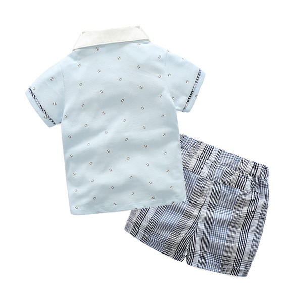 Set zilnic pentru copii pentru baieti in doua parti in albastru