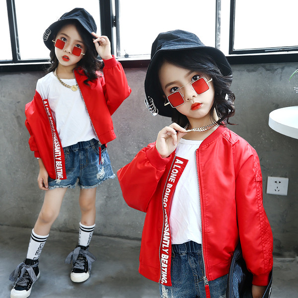 Κομψό παιδικό σακάκι για κορίτσια σε κίτρινο και κόκκινο χρώμα