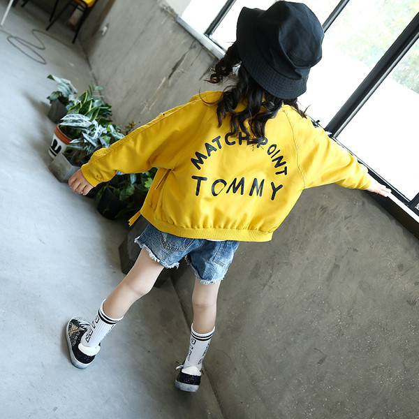 Κομψό παιδικό σακάκι για κορίτσια σε κίτρινο και κόκκινο χρώμα