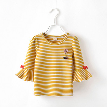 Παιδική μπλούζα για τα κορίτσια με λουλούδια μοτίβο ρίγες - δύο μοντέλα