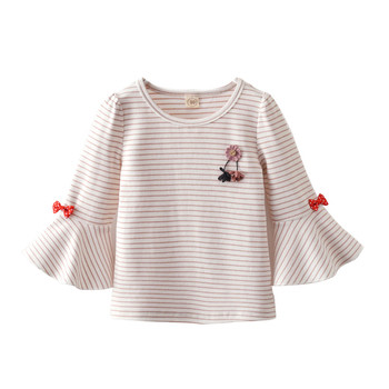 Παιδική μπλούζα για τα κορίτσια με λουλούδια μοτίβο ρίγες - δύο μοντέλα