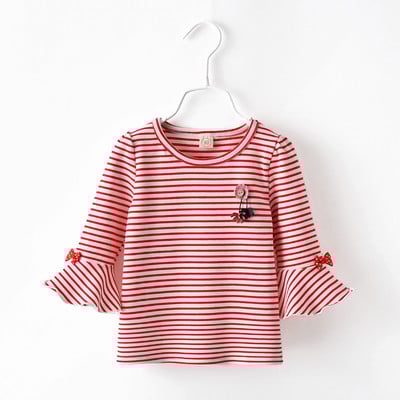 Παιδική μπλούζα για τα κορίτσια με λουλούδια μοτίβο ρίγες - δύο μοντέλα